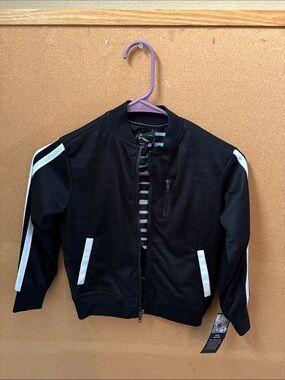 art class Black Bomber Jacket with White Stripes